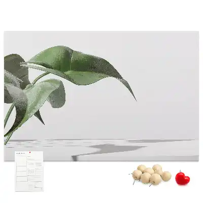 Abstract leaves printed cork board