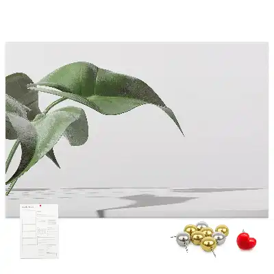 Abstract leaves printed cork board