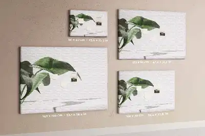 Abstract leaves printed cork board