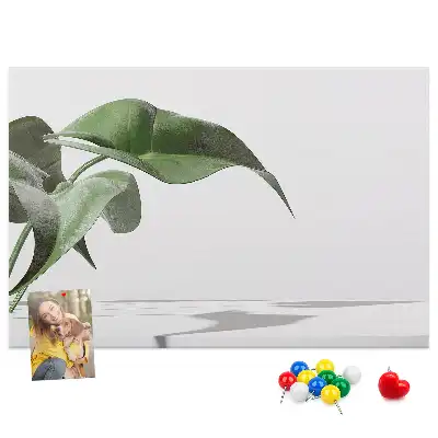 Abstract leaves printed cork board