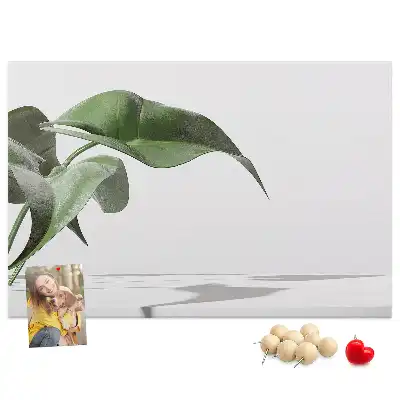 Abstract leaves printed cork board