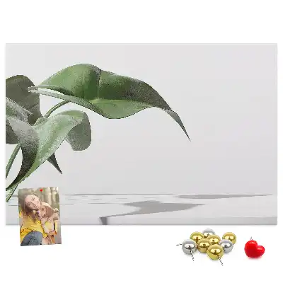 Abstract leaves printed cork board