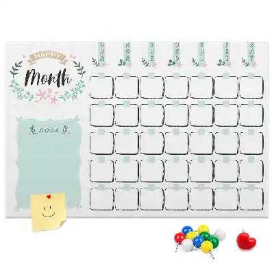 Monthly Planner Printed Cork Memo Board
