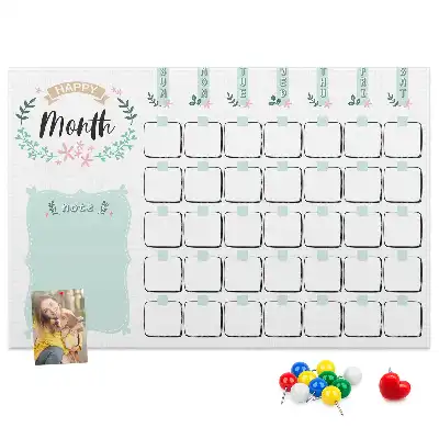 Monthly Planner Printed Cork Memo Board