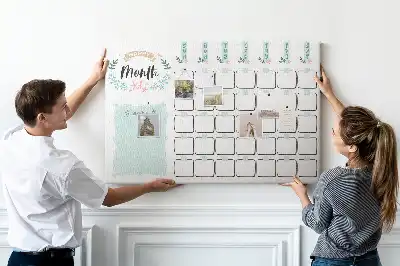 Monthly Planner Printed Cork Memo Board
