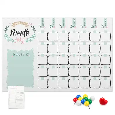 Monthly Planner Printed Cork Memo Board