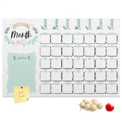 Monthly Planner Printed Cork Memo Board