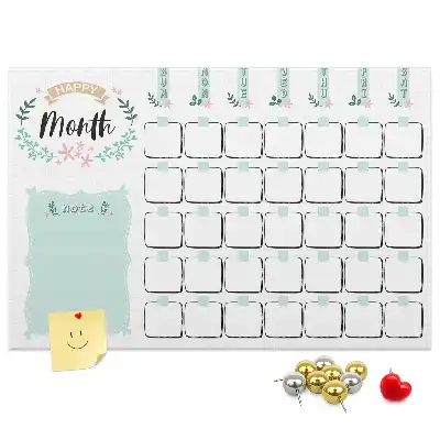 Monthly Planner Printed Cork Memo Board