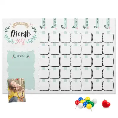 Monthly Planner Printed Cork Memo Board