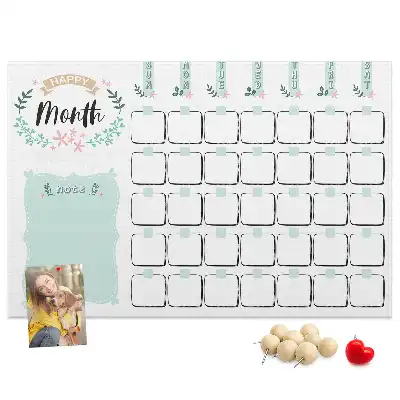 Monthly Planner Printed Cork Memo Board