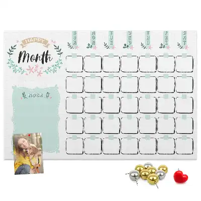 Monthly Planner Printed Cork Memo Board
