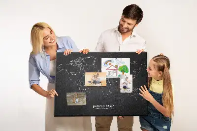 World map cork memo board