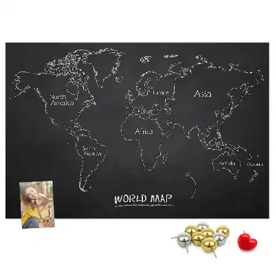 World map cork memo board