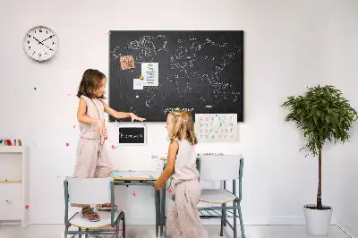 World map cork memo board