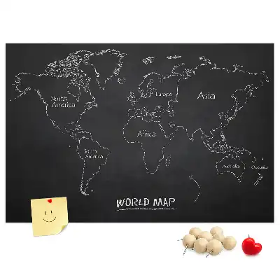 World map cork memo board