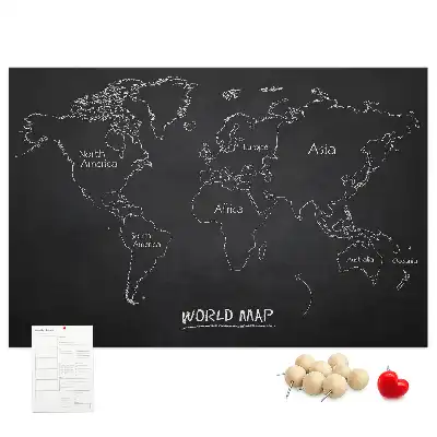 World map cork memo board