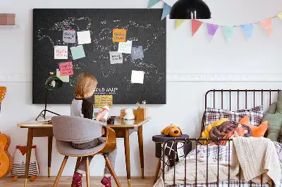World map cork memo board