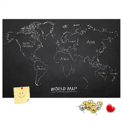 World map cork memo board