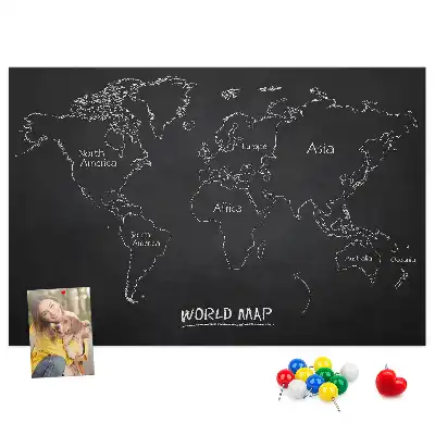 World map cork memo board