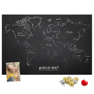 World map cork memo board