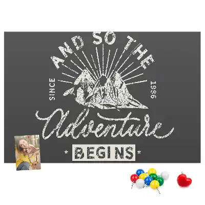 Printed Cork Memo Board Adventure quote