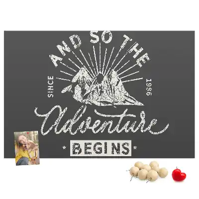 Printed Cork Memo Board Adventure quote