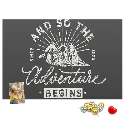 Printed Cork Memo Board Adventure quote