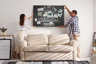 Printed Cork Memo Board with Adventure Quote