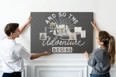 Printed Cork Memo Board with Adventure Quote