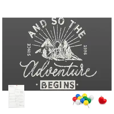 Printed Cork Memo Board Adventure quote