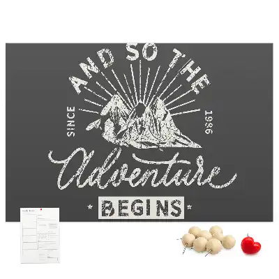 Printed Cork Memo Board with Adventure Quote