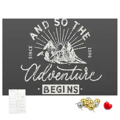 Printed Cork Memo Board Adventure quote