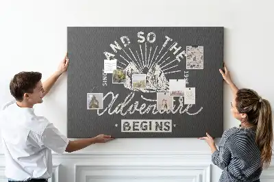 Printed Cork Memo Board with Adventure Quote