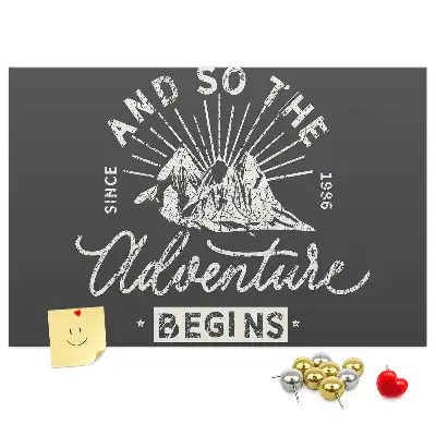 Printed Cork Memo Board with Adventure Quote
