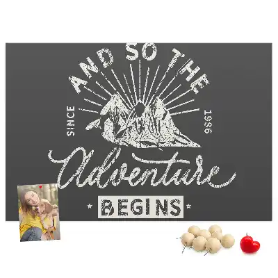 Printed Cork Memo Board Adventure quote