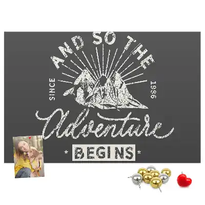 Printed Cork Memo Board with Adventure Quote
