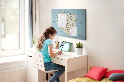 Printed Poland Animal Map Cork Board