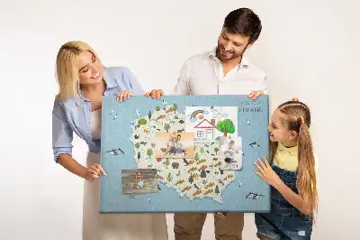 Printed Poland Animal Map Cork Board