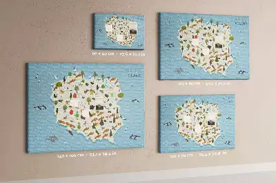 Printed Poland Animal Map Cork Board