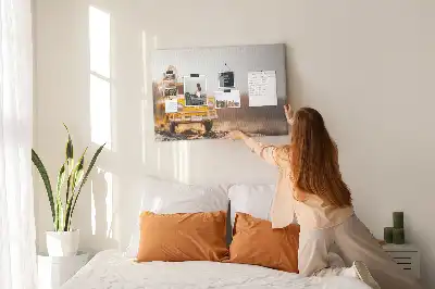 Printed Cork Memo Board featuring a car vacation design