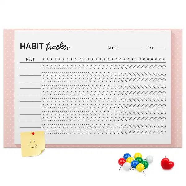 Cork memo board Habit tracker