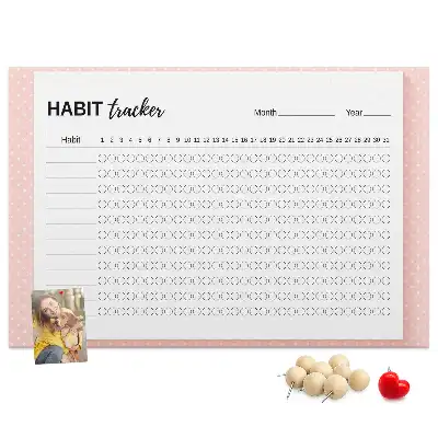 Cork memo board Habit tracker