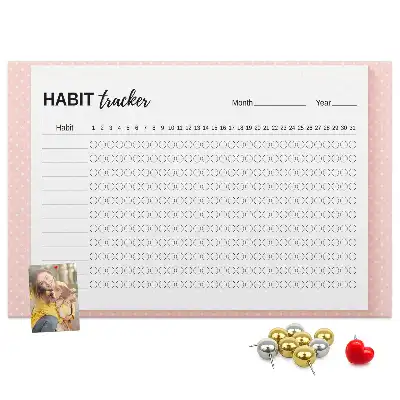 Cork memo board Habit tracker