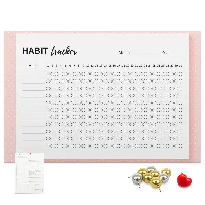 Cork memo board Habit tracker
