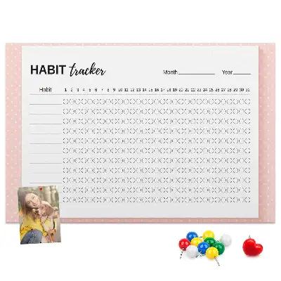 Cork memo board Habit tracker