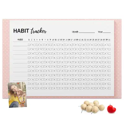 Cork memo board Habit tracker