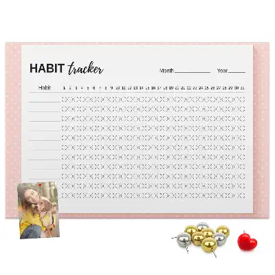 Cork memo board Habit tracker