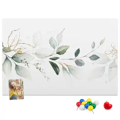 Abstract leaves cork memo board