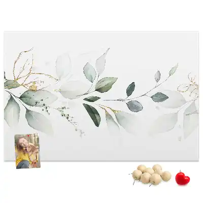 Abstract leaves cork memo board