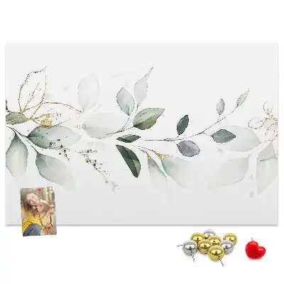 Abstract leaves cork memo board
